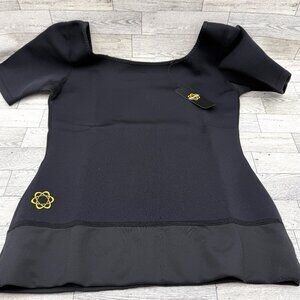 NWT Zaggora Workout Weight Loss Slimming Black Top Size Large